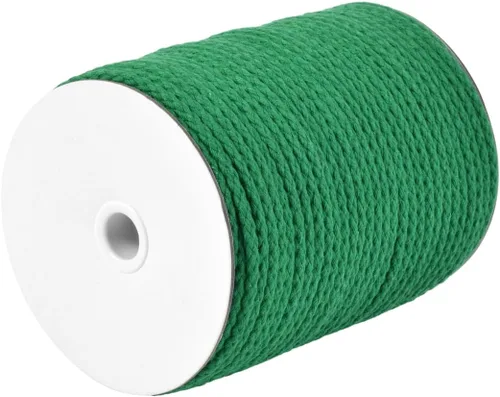 Miniatura 30 de CAQUBO Cuerda de Macramé de Algodón Trenzado de 4 mm, 157 Metros, Color Blanco, Hilo de Macramé para Manualidades, Cuerda de Macramé Suave, Cordón