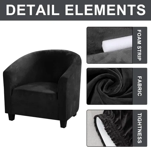 Miniatura 3 de MIFXIN - Funda elástica para silla de bañera de terciopelo de alta elasticidad, cubierta de silla de club, cubierta de sillón de elastano, cubierta