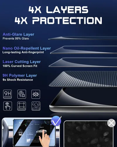 Miniatura 5 de Protector de pantalla para Tesla Model Y Modelo 3 Protector de pantalla de vidrio de 15.4 "Protector de pantalla de vidrio para asiento trasero 8