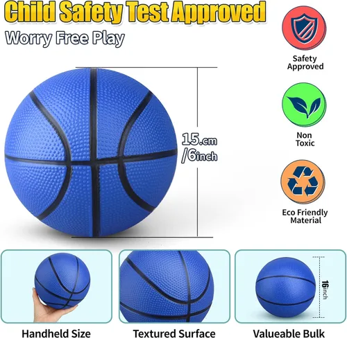Miniatura 4 de Anzmtosn Mini Basketball Toys for Over Door Indoor Hoops - 7 Inch Pool Basketballs with Pump, Beach Balls, Water Toys for Inflatables Hoops