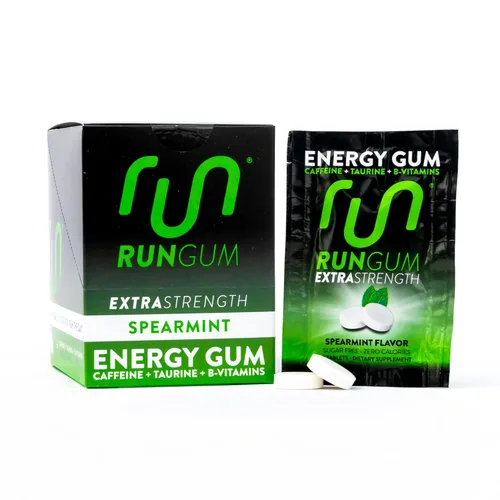 Miniatura 8 de Run Gum Goma de mascar Energy & Focus con sabor a fruta, 50 mg de cafeína por pieza, sin azúcar con taurina y vitaminas B, goma de mascar de acción
