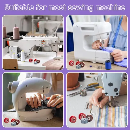 Miniatura 7 de Juego de 48 bobinas de hilo de coser de colores surtidos para máquina de coser Babylock Singer Janome Brother (colorido)
