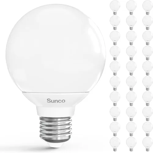 Miniatura 7 de Sunco - Paquete de 8 bombillas LED G25, bombilla de baño de globo de tocador, 450 LM, 2700 K blanco suave, 6 W (equivalente a 40 W), bombilla