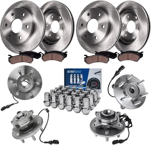 Miniatura 93 de Detroit Axle - Rotores de freno para Jeep Compass 2015-2022 Renegade 2016-2022 Fiat 500X 2016-2022, 2018, 2019, 2020, 2021. Reemplazo de rotores