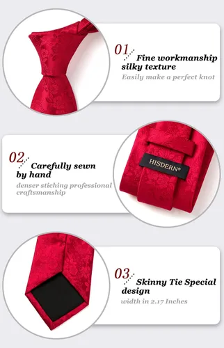 Miniatura 59 de Corbatas florales tejidas clásicas para hombre, corbata cuadrada de bolsillo, corbatas formales para hombres, boda con pañuelo