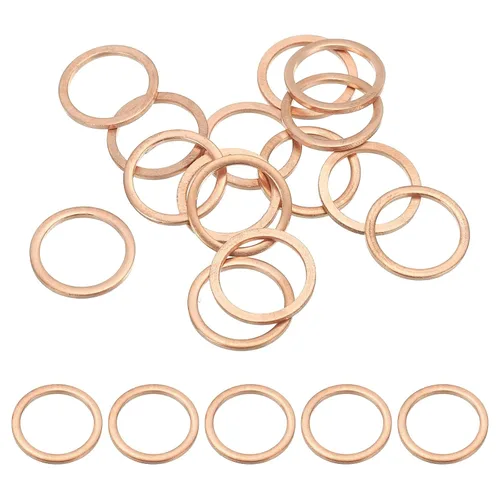 Miniatura 48 de PATIKIL Anilla de arandela de cobre M4, 25 piezas, 4mm ID 8mm OD 1mm de espesor, arandela plana métrica de sello de cobre para tornillos, pernos