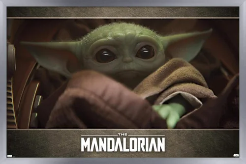 Miniatura 9 de Trends International Star Wars: The Mandalorian - Póster de pared de ojos, 14.725 x 22.375 pulgadas, versión enmarcada de madera de granero