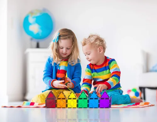 Miniatura 6 de TOYLI Bloques de construcción magnéticos para niños, 32 piezas, aprendizaje educativo magnético STEM