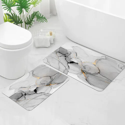 Miniatura 21 de Gibelle Alfombra de baño súper absorbente, de secado rápido, delgada, para debajo de la puerta, antideslizante, parte trasera de goma, para frente