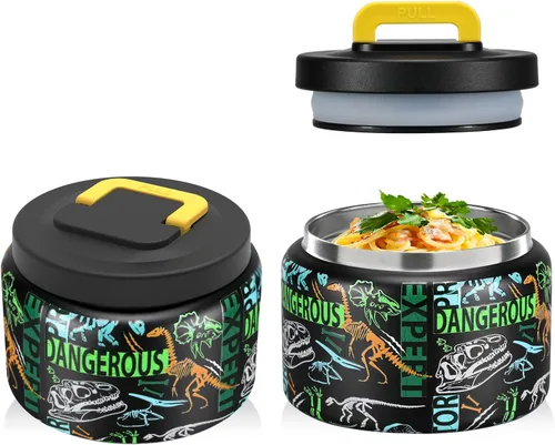 Miniatura 12 de JXXM Tarro térmico de 8 onzas para alimentos fríos y calientes para niños, recipientes aislados para el almuerzo, tarro de comida caliente, a prueba