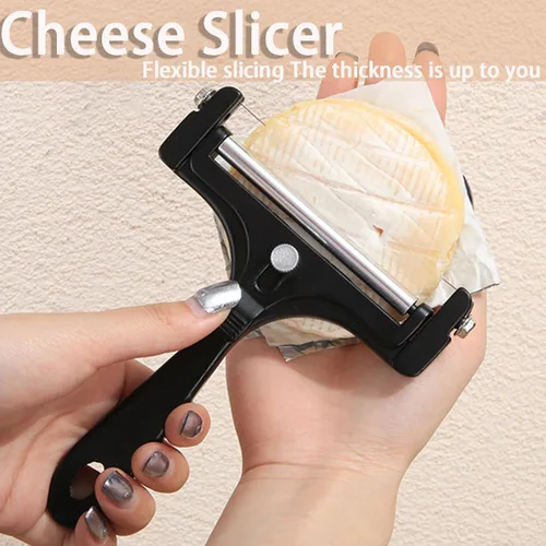 Miniatura 4 de Cortador de queso ajustable con 4 cables de repuesto adicionales, cortador de queso de aluminio resistente, fácil de reemplazar, rebanador de queso