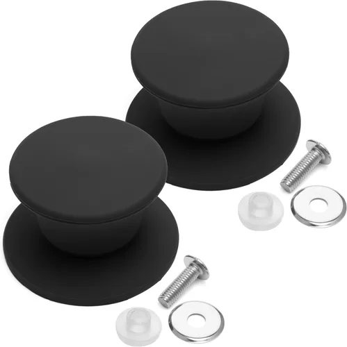 Miniatura 7 de Repuesto universal de mango para tapa de sartén, paquete de dos asas de silicona resistentes al calor y antideslizantes para ollas