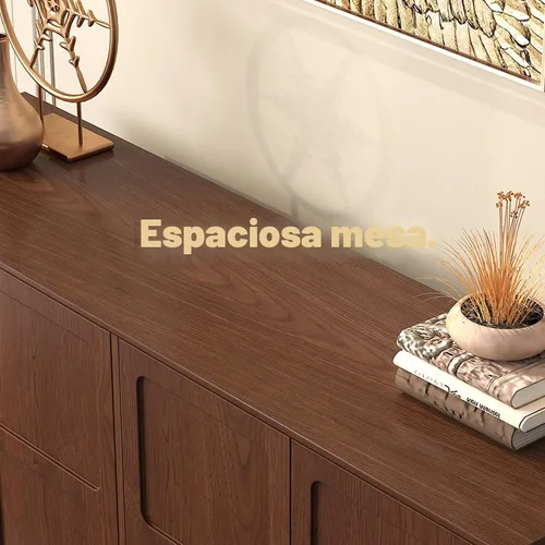 Miniatura 6 de ARTPOWER Aparador buffet con almacenamiento, gabinete de almacenamiento moderno de mediados de siglo de 58 pulgadas con 4 puertas y estantes Marrón