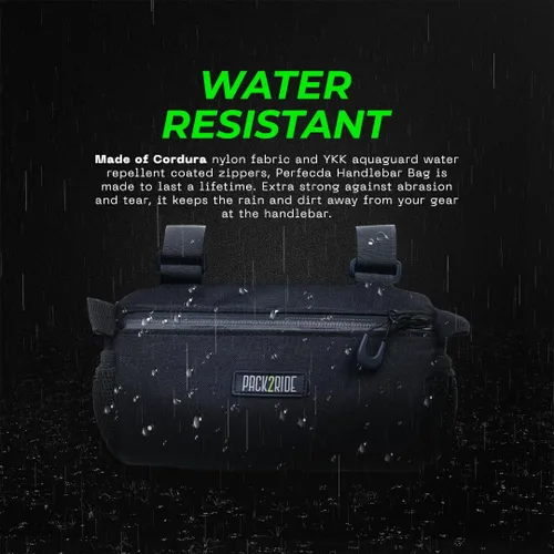 Miniatura 3 de PACK2RIDE Bolsa Perfecta para Manillar de Bicicleta - Resistente al Agua, Tela Duradera de Cordura & Bolsa para Bicicleta para Viajes Diarios
