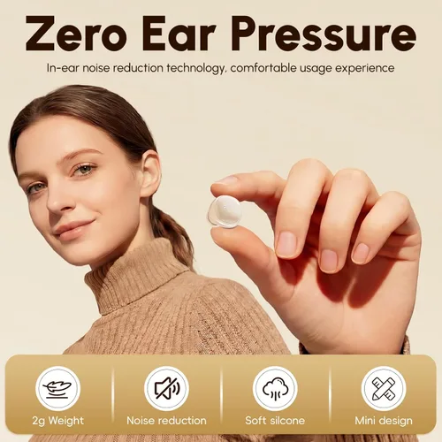 Miniatura 3 de Auriculares para dormir de lado, mini auriculares inalámbricos 2 en 1 con Bluetooth para dormir, discretos auriculares intrauditivos para pequeños
