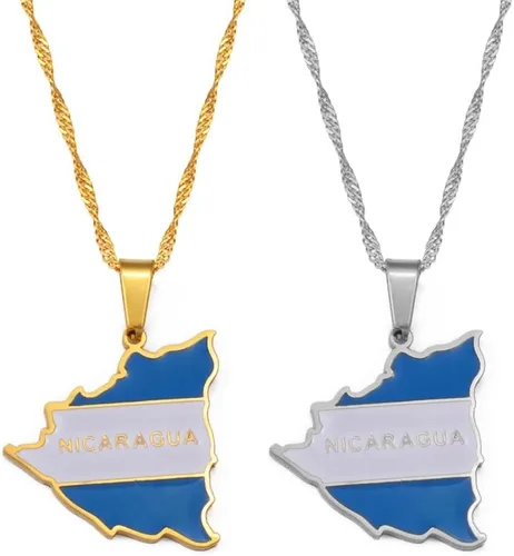 Nicaragua - Accesorios de joyería para mujeres, hombres, niños, niñas, con colgante de bandera de mapa de Nicaragua, collares para mujeres, dijes de