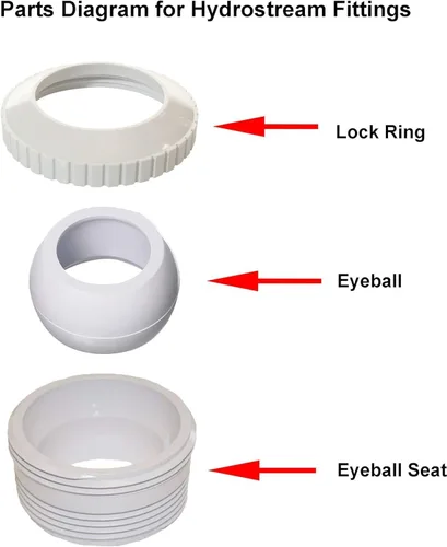 Miniatura 2 de ATIE Pool Spa Directional Flow Hydrostream Return Jet Fitting SP1419D con apertura ajustable de 3/4 pulgadas globo ocular giratorio para Hayward