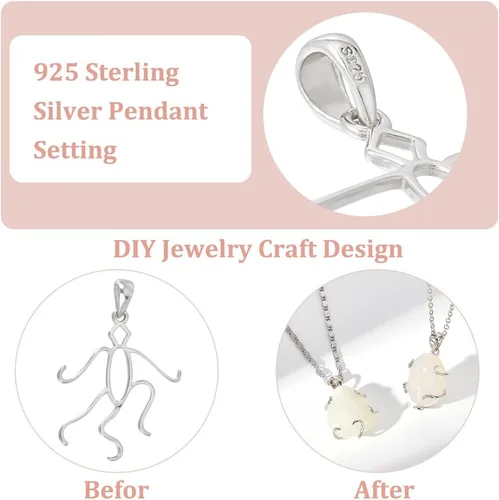 Miniatura 4 de BENECREAT 2 piezas de plata de ley 925 con 5 garras colgantes en blanco, platino/oro/oro rosa colgante para collar joyería