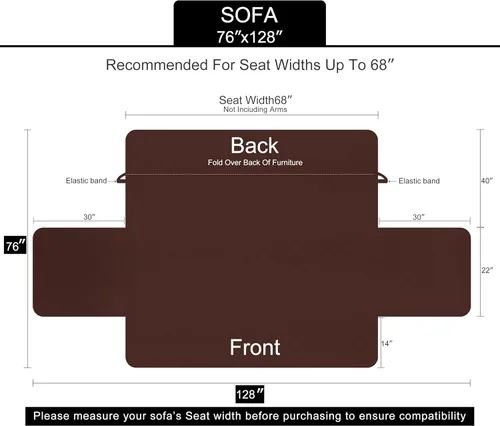 Miniatura 6 de U-NICE HOME Funda de sofá reversible para perros con correas elásticas, resistente al agua, protector de muebles para mascotas, funda de sofá