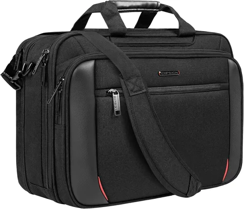 EMPSIGN Maletín para computadora portátil, bolsa de 17.3 pulgadas para computadora portátil, bolsa de mensajero expandible para hombres y mujeres,