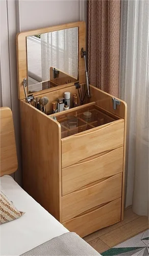 Miniatura 7 de Makeup Vanity with 3 Drawer and Storage Stool Vanity Dressing Table with Flip Top Dressing Desk Set with Mirror and Jewelry Organizer for