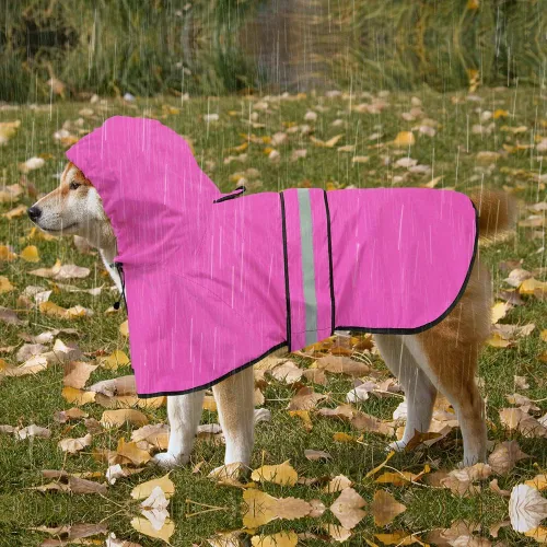 Miniatura 4 de Impermeables para Perros - Impermeables con Capucha para Perros, Chaqueta de Lluvia Reflectante Ajustable para Perros, Chaqueta de Lluvia Resistente
