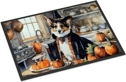 Miniatura 25 de Caroline's Treasures DAC1720MAT Affenpinscher - Tapete de otoño para cocina, con calabazas, 18 x 27 pulgadas, tapete para puerta delantera