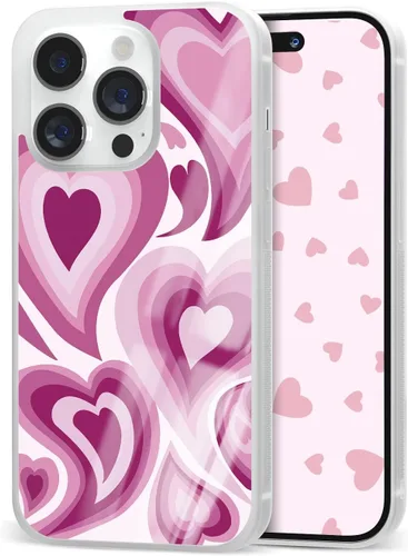 Miniatura 13 de Fundas estéticas para teléfono para niñas Apple iPhone 11, 12, 13, 14 Pro Max Plus Mini, Samsung Galaxy S21 S22 Ultra Plus (corazón verde oscuro)