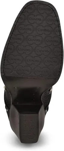 Miniatura 8 de Cuadra Botín para mujer en cuero genuino negro 4P04RS
