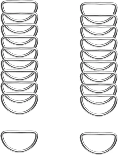 Miniatura 18 de 20 piezas de anillos en D de 1" (25mm) soldados de metal fuerte bronce semi-circular para collares de mascotas, hardware, bolsas, anillo de hebilla