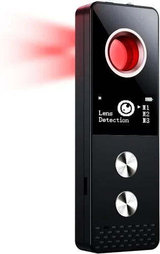 AMOROM Detectores de cámara oculta 7 en 1, buscador de rastreador GPS con detección alimentada por IA, pantalla OLED, 7 modos, antirrobo, linterna,
