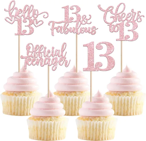 Miniatura 95 de 30 piezas de adornos para cupcakes de 12 cumpleaños feliz, brillantes doce, hola 12, felicitaciones a 12 años, adornos para cupcakes, 12