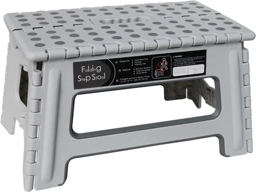 Miniatura 8 de Taburete plegable – 9 pulgadas de altura – soporta hasta 300 libras, taburete plegable ligero y lo suficientemente resistente como para apoyar a