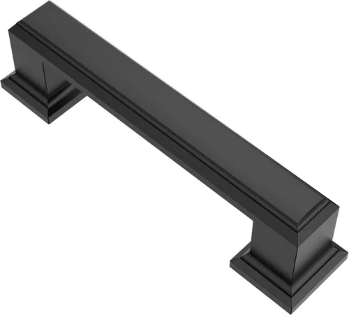 Miniatura 71 de Alzassbg - Paquete de 10 tiradores de gabinete de níquel negro cepillado de 3 pulgadas (76mm) con agujero central, manijas de gabinete de cocina