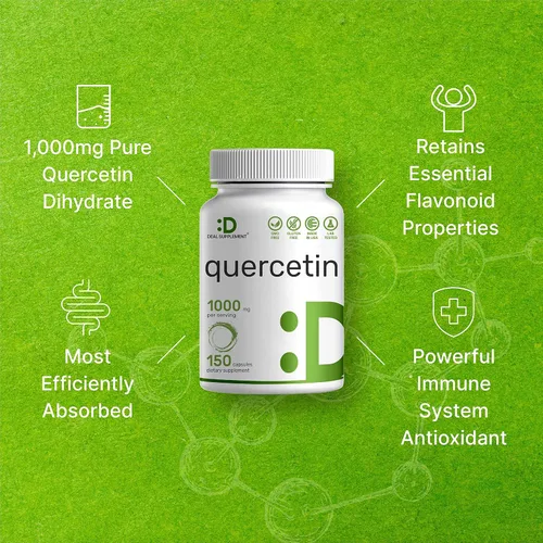 Miniatura 4 de Eagleshine Vitaminas Quercetina 1000 mg por porción (paquete de 2) 300 cápsulas, flavonoides de alta biodisponibilidad, probado por terceros