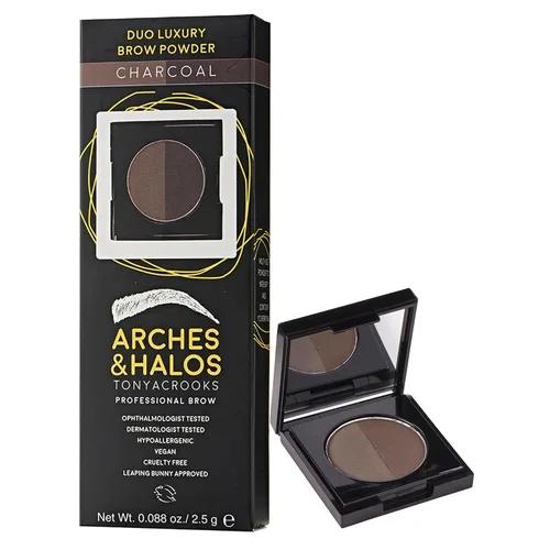 Arches & Halos Duo Luxury Brow Powder - Polvo compacto versátil dos por uno, obtén cejas completas y definidas, maquillaje vegano y libre de Carbón
