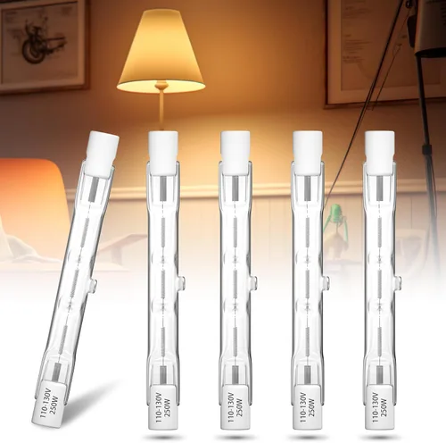 Bombillas halógenas de 250 W, R7s 3.071 in, 3.1 pulgadas, T3, 2700 K, blanco cálido, tipo J, doble extremo, 120 V, regulable, para trabajo,