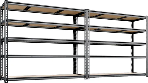 Miniatura 15 de Estantería de Garaje de 48" de Ancho, Estantes de Almacenamiento de 3050 LBS Resistentes, Unidad de Estantería Metálica de 5 Niveles Ajustable