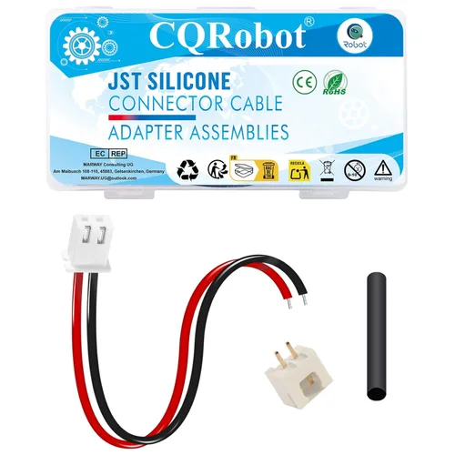 Miniatura 110 de CQRobot JST EL 4.5 mm de paso 2 pines conector electrónico IC macho, enchufes hembra carcasa y kit de terminales de crimpado en T macho/hembra. 50