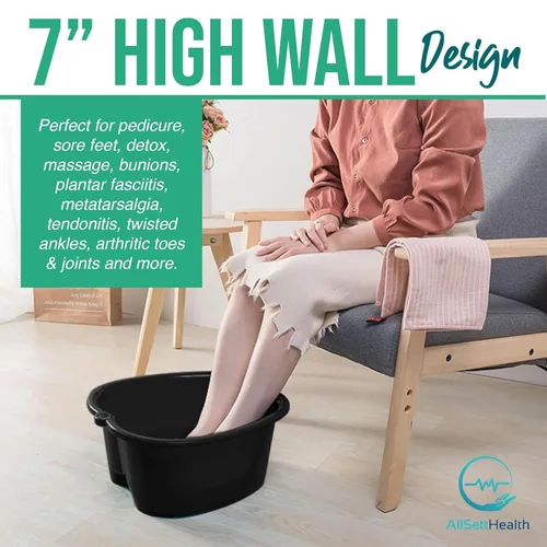 Miniatura 5 de Cuenca de baño para remojar pies – Tamaño grande para remojar pies Pedicura y masajeador bañera para tratamiento de spa en el hogar Callo, Negro
