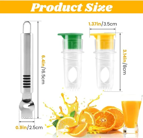 Miniatura 2 de 2 mini exprimidores de limón, con rallador de acero inoxidable, nuevo exprimidor de limón manual portátil naranja para condimentar cocinar