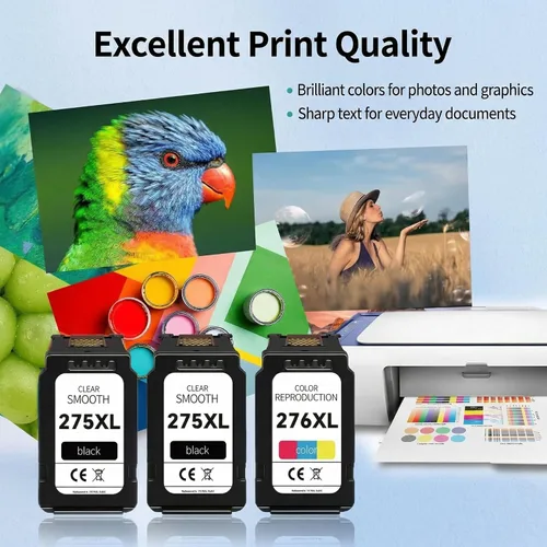 Miniatura 4 de Paquete combinado de cartuchos de tinta 275XL 276XL para Canon, PG-275XL CL-276XL Reemplazo compatible con PIXMA TS3500 TS3520 TS3522 TS3700 TS3720