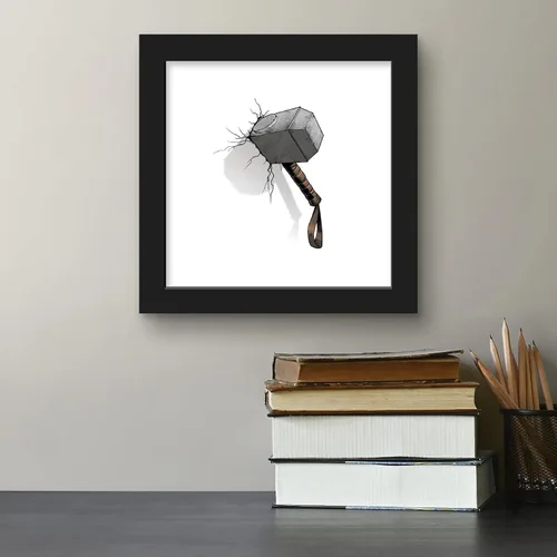 Miniatura 5 de Trends International Gallery Pops Marvel Comics Avengers - Póster de pared de martillo Mjolnir para pared, 12 x 12 pulgadas, versión enmarcada