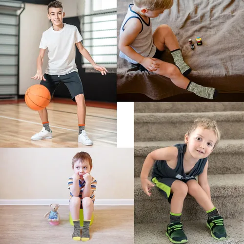Miniatura 18 de Calcetines para niños, 12 pares de calcetines deportivos para niños pequeños y niñas (1 a 14 años), juego de calcetines atléticos de media