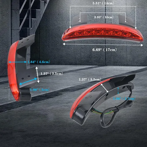 Miniatura 3 de 1 luz trasera de motocicleta con borde de guardabarros trasero cortado, luz de freno LED, luz de freno para placa de matrícula XL 883N 1200N XL1200V