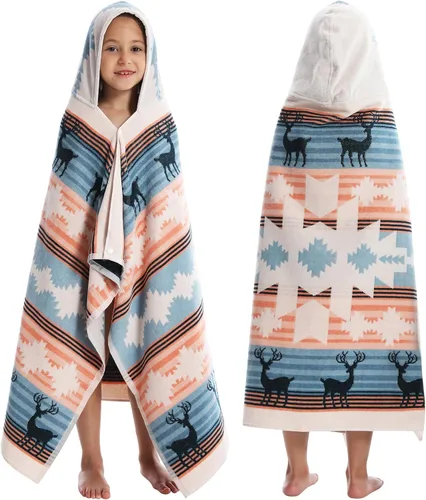 Toallas de baño para niños, toallas para niños y niñas con capucha para playa, baño, piscina, toallas de natación de 30 × 50 PULGADAS de gran Alce