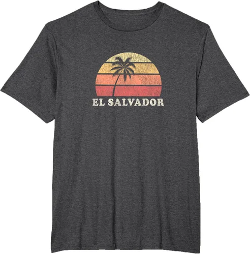 Miniatura 23 de El Salvador Vintage 70s Retro Throwback Design Camiseta, Azul