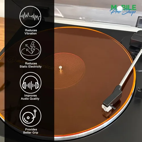 Miniatura 6 de Alfombrilla de acrílico para tocadiscos - Alfombrilla de vinilo para plato de 12 pulgadas - Reduce el ruido y mejora la calidad del sonido
