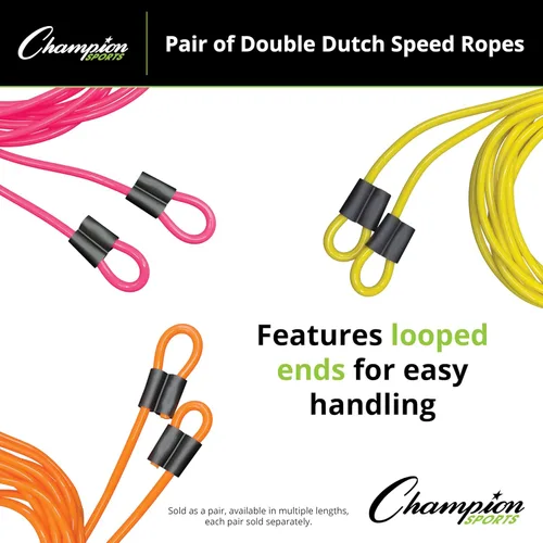 Miniatura 3 de Champion Sports Cuerda de saltar doble holandesa viene en colores surtidos