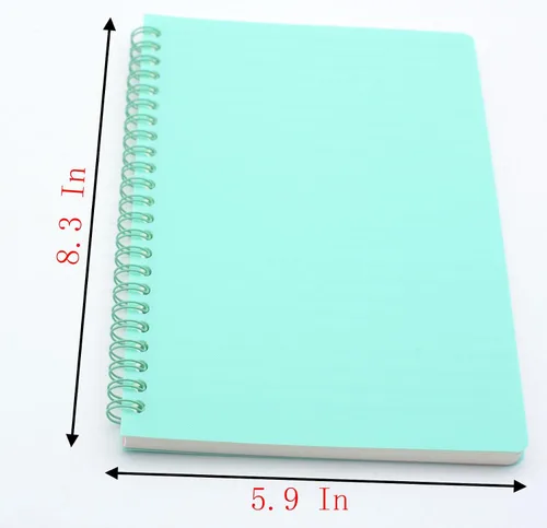 Miniatura 3 de Yansanido Cuaderno en espiral, 5 piezas A5 con tapa blanda impermeable de 8 mm con rayas, 80 hojas/160 páginas para estudio y notas (ligero)